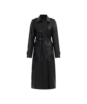 De leren jas van DreiMaster Vintage is ontworpen in trench-stijl en heeft een bijzonder elegante rock-chique uitstraling. Het lang gesneden model met tailleriem van hetzelfde materiaal is gemaakt van zacht lamsleer, waarbij de schouderbanden, omslagkraag en grote opgestikte klepzakken voor modieuze accenten zorgen.  Jas