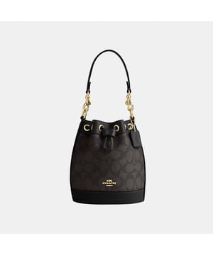 Mini Bucket Bag in Signature Canvas,  Length: 14.00 cm,  Width: 9.00 cm,  Height: 16.50 cm