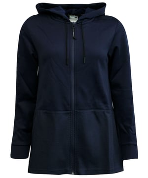 Puma Evo Drapey Zip Up Damen Kapuzenpullover Marineblau Trainingsoberteil 571672 08 P5F