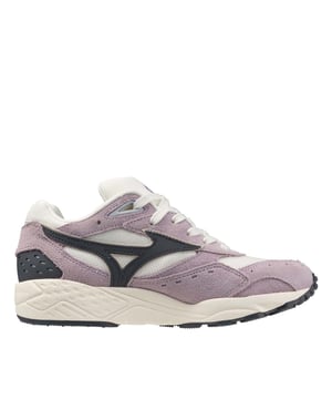 Heren Mizuno Contender Sportstyle schoenen in lavendel.- Bovenwerk van suède en textiel.- Vetersluiting.- Speciaal geweven label op de tong met bedrukte inlegzool en gestructureerd Run bird logo en bovenkant tong.- EVA tussenzool.- Rubberen buitenzool.- Ref.: D1GA242301