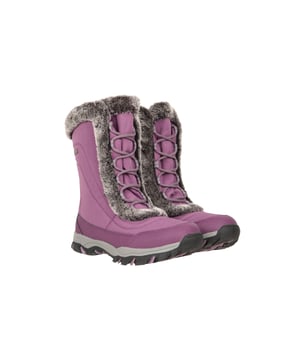 Upper: Synthetic, Textile. Lining: Isotherm, Textile, Thinsulate. Insole: Synthetic. Outsole: Rubber, Synthetic. Fabric Technology: Durable, DWR Finish, Flexible, Isotherm, Lightweight, Snowproof, Thermal Tested -20c, Water Repellent, Water Resistant, Waterproof. Flat. Cut: Mid Cut. Trim: Faux Fur. Design: Plain. Toe Style: Round. Fastening: Lace Up, Slip-In.
