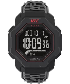 Dit Timex UFC Knockout Digitale Horloge voor Mannen is het perfecte uurwerk om te dragen of als cadeau te geven. De zwarte 48 mm ronde kast in combinatie met de comfortabele zwarte plastic horlogeband zorgt ervoor dat je volop van dit prachtige uurwerk kunt genieten zonder compromissen. Aangedreven door een hoogwaardige quartz-movement en waterbestendig tot 10 bar, blijft je horloge tikken.