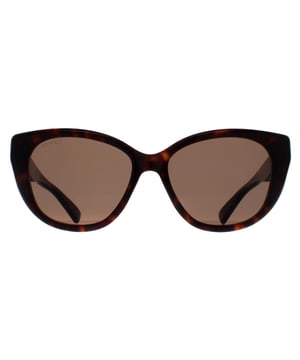 Gucci Cat Eye Womens Havana Brown GG1588S  Sunglasses are a stylish cat eye frame and the unmistakable Gucci logo on the temples. Crafted for both durability and fashion, these sunglasses provide exceptional clarity and UV protection while effortlessly merging timeless elegance with modern allure. Versatile and luxurious, they're the perfect accessory for any occasion, promising to make a bold statement and redefine your style with Italian finesse and contemporary flair.