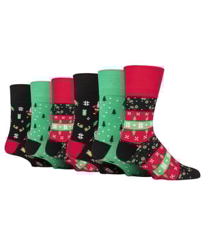 Het is kersttijd en wat is een betere manier om dat te vieren dan met een nieuwigheidssokken in het thema kerstmis. We hebben ze het perfecte cadeau voor je vader, broer of beste vriend dit jaar: Gentle Grip sokken zonder elastiek sokken! Gentle Grip met HoneyComb Top Vormt zich zorgvuldig naar de contouren van uw been en laat geen vervelende vernauwingen achter. Deze 6 paar katoenrijke sokken zijn verkrijgbaar in de perfecte kleuren om elke man feestelijk te laten voelen tijdens de feestdagen. Ze hebben klassieke patronen zoals rode en groene strepen en zwarte stippen, dus ze zullen zeker in de smaak vallen bij elke man op je lijst. Bovendien zijn ze wasbaar in de machine! Je hoeft je dus geen zorgen te maken dat ze vies of versleten worden door te veel gebruik - gooi ze gewoon in de was en ze zijn in een mum van tijd weer klaar voor gebruik.