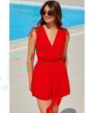 Don't pack without it
Breezy crinkle fabric and comfy relaxed fit
Oh-so-flattering wrap front and waist-cinching belt
Elevated with a ruched shoulder detail
Slip over swimwear for beach-side lunches
Add glamour with espadrille wedges