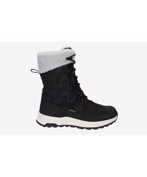 Ein wunderschön gestalteter, wasserdichter Winterwanderstiefel für Frauen, der sicherstellt, dass Sie für jedes Terrain und Wetter optimal ausgestattet sind.  
Leichtes Nylon-Obermaterial mit schützendem PU-Besatz für Langlebigkeit  
Weiche Fleecefütterung für optimalen Tragekomfort  
Dri-Tec wasserdichte und atmungsaktive Fütterung sorgt für trockene Füße  
Robuste, langlebige Cupsohle für Haltbarkeit und Traktion