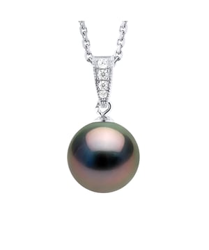 Halskette PRESTIGE-Schmuck – Echte TAHITI-Zuchtperle rund 10–11 mm – Qualität A+ – Zirkonia-Einlage – Kette aus Forçat-Silber 925 – Länge 42 cm – Lieferung mit Echtheitszertifikat und internationaler Garantie, HERGESTELLT IN FRANKREICH