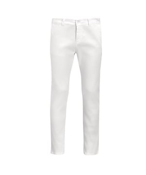 Leg length: Reg 33 Long 35. Flat front. Belt loops. Zip fly with button over. Two side pockets. Front ticket pocket. Two rear jetted pockets. 98% Cotton twill/2% Elastane.