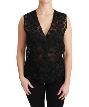 Ärmellose Weste
  Material: 40% PA 52% PL 8% Seide
  Farbe: Schwarzes Blumenmuster
  Knopfverschluss
  Verstellbarer Taillengurt auf der Rückseite
  Logodetails
  Hergestellt in Italien
Material: 40% PA 52% PL 8% Seide