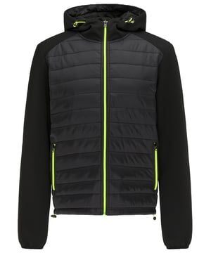 Of je nu op de fiets zit, aan het joggen bent of gewoon wat rondhangt, deze sportieve jas van Mo SPORTS doet het gewoon allemaal. Het is ultralicht en gewatteerd aan de voor- en achterkant. De gevoerde capuchon, schouders en mouwen daarentegen zijn gemaakt van een zachte mesh, wat het jack ook een actieve look geeft. De contrasterende ritsen en de elastische trekkoorden aan de capuchon en de zoom ronden het ontwerp af. Bij ijzige temperaturen is deze jas ook een prachtig alternatief onder een andere jas.