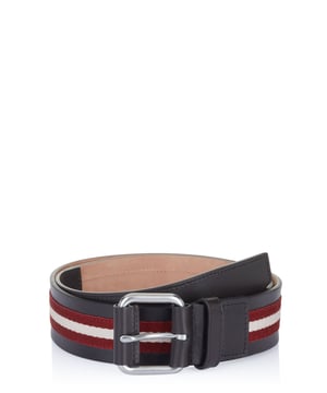 90% leer, 10% textiel; Bally-riem; Model: 57868406827 F981; Hoogwaardige afwerking; Zilverkleurige gesp; Breedte: 4 cm; Bally-logodetails