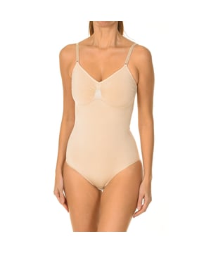 Strong compression shaping bodysuit.
 Narrow and adjustable straps.
 Triple adjustable bottom hook closure.
 Reduces the waist, raises the buttocks, smoothes the abdomen, lifts the breasts and strengthens the back.
 Composition: 86% Polyamide, 14% Elastane
 Care:
Handwash.
 Do not use bleach.
 Do not use dryer.
 Do not iron.