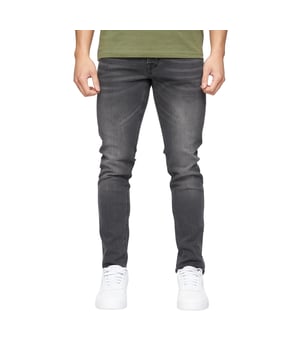 98% Cotton, 2% Elastane. Fabric: Twill. Design: Plain. Pockets: 2 Side Pockets, 2 Back Pockets, 1 Coin Pocket. Fastening: Button, Zip Fly. Fit: Slim. Branded Buttons.