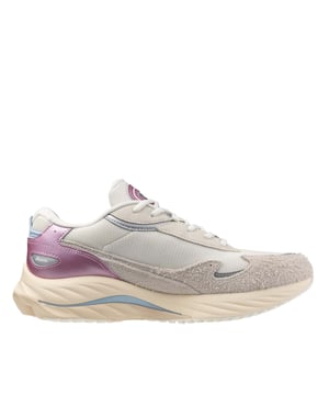 Heren Mizuno Wave Rider Beta Sportstyle schoenen in wit.- Bovenwerk van suède en mesh.- Vetersluiting.- EVA middenzool.- Rubberen buitenzool.- Ref.: D1GA242701
