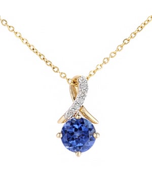 # 9K (375) Yellow Gold: 1.06gr; # Diamond: 0.03ct; # Created Tanzanite: 0.72ct