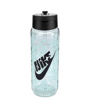 71.5% Tritan, 22.9% Polypropylene, 3.1% Thermoplastic Vulcanizate, 1.5% Silicone, 1% Stainless Steel. Design: Graphic Print, Logo. Leakproof, Soft Finger Loop, Straw, Twist Off Cap. Capacity: 682ml. Sustainability: Made from Recycled Materials.