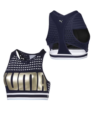 Puma Sports Training Crop Top Womens Navy Bra 517091 02