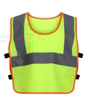 Materialzusammensetzung (%): 100% Polyester. Design: Kontrast Detail. Sicherheitsstandards: EN 17353 Type A. Gewebetechnik: Strapazierfähig. reflektierendes Band. Rundhalsausschnitt. Ärmellos. Klettverschluss.
