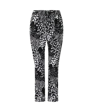 Vans fuera de la pared Pantalones de mujer estirados de cintura en negro/blanco V1Z3BLK
