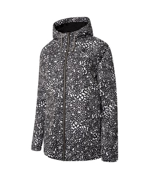 Material: 100% Polyester. Innenfutter: Baumwolle, Jersey, weich. Design: Gepunktet, Logo. Passform: Slouch. Stoff-Technologie: Ared 10000, Atmungsaktiv, Wasserabweisend, Wasserdicht. Ausschnitt: Mit Kapuze. Ärmel-Typ: Langärmelig. Kapuzen-Merkmale: Kordelzug, Angewachsene Kapuze. Taschen: 2 untere Taschen, Aufnäher. Verschluss: Durchgehender Reißverschluss.