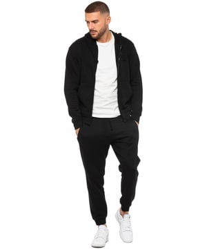 Enzo Mens Zip Hoodie Tracksuit Set. Regular Fit, Long Sleeve Zip Hoodie. Cuffed Wrists, Adjustable Drawstrings. Features EZ Logo On Joggers. Regular Fit, Cuffed Joggers. Elasticated Waistband With Adjustable Drawstring. Features 2 Side Slash Pockets & Single Welt Back Pocket. Ideal to use for Casual and Work wear.