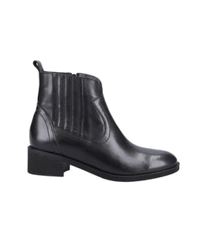 Step out in style with the Riva Georgie Ankle Boots, featuring a smooth leather upper and a comfortable block heel for effortless elegance. These chic boots offer a zip closure for easy wear, intricate stitch detailing that adds a touch of sophistication, and a heel pull tab for convenience. The buckle detailing enhances the overall design, making them the perfect addition to any wardrobe. 
 - Smooth leather upper 
 - Block heel 
 - Zip Closure 
 - Intricate stitch detailing 
 - Heel pull tab 
 - Buckle detailing