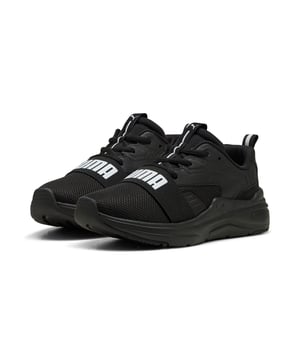 PRODUCT STORY: Get your little ones ready for action with PUMA's latest sneakers! Featuring a breathable air mesh upper, elastic lace closure, and KinderFit� sockliner to ensure the perfect fit, these sneakers offer playful style and comfort for every adventure. Let the fun begin! FEATURES & BENEFITS: SOFTRIDE: Soft foam designed for all-day cushioning and comfort; SOFTFOAM+: Step-in comfort sockliner designed to provide soft cushioning thanks to its extra thick heel. DETAILS: Regular width; Textile upper; Lace closure; Comfortable CMEVA midsole; Rubber outsole; PUMA Youth: Recommended for older kids between 8 and 16 years.