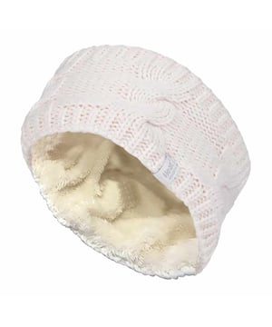 With Heat Holders, you know that warmth is a guarantee. That's why Heat Holders have now developed a ladies winter. This way you can keep your ears and head warm without compromise on your hair-do. Headbands are a great alternative to regular beanie hats as with a Heat Holders headband you are given the freedom to wear your hair however you want, whether in a bun or ponytail. These Heat Holders headbands are made with Heat Holders specially developed high performance thermal yarn, which provides insulation against cold with superior moisture breathing abilities. The inside of these headbands are made from Heat Holders plush fur-like fleece lining - Heat Weaver. This insulation layer maximises the amount of warm air held close to the skin. Keeping you warmer, for longer. These ladies headbands are stylish and warm, the outer being a classic chunky cable knit design, making it fit in with any winter fashion. They are available in one size and in 2 colours; black and purple. They are made of an outer of 100% Acrylic and lining of 100% Polyester.