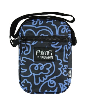 Puma x Mr. Doodle Unisex Black Blue Portable Bag 077966 01