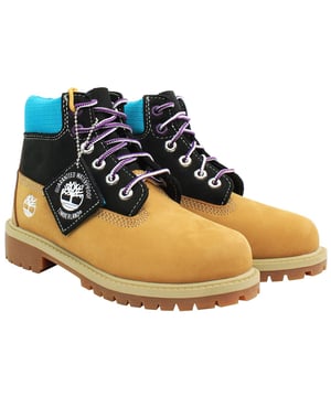 Timberland 6 Inch Premium Wheat Nubuck Leather Youths Lace Up Boots A2MY1