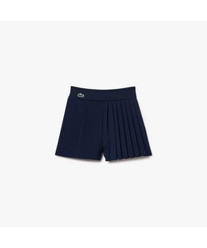 Womens Lacoste Sport Pleated Lined Tennis ShortsStay elegant on the courts with these shorts  tried and tested by Lacoste players. Designed for tennis  with integrated undershorts and two pleats for the perfect blend of style and technical prowess. Made from stretch fabric for full freedom of movement.This item runs small. We advise you to take one size larger than your usual size.-  Recycled polyester taffeta - Integrated shorts - Double pleated - Tested by tennis players  - Silicone crocodile on waistband - Main fabric: Polyester (100%) - Integrated shorts: Polyester (82%)  Elastane (18%) - Wristband: Polyester (82%)  Elastane (18%)- Ref: GF7474-423