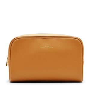Unisex Toiletry Bag - Single compartment - Zipped closure - Zipped inside pocket and single compartments - Peeble Leather finish