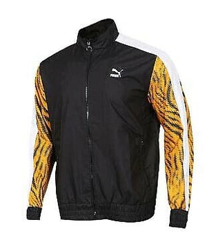 Puma Wild Pack Woven Full Zip Up Track Top Jas Zwart Heren 579510 21