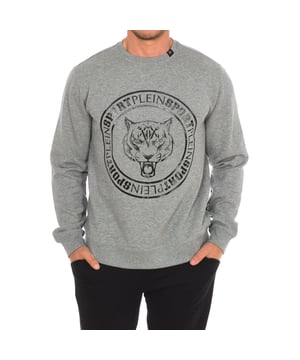 Sweatshirt Plein Sport.
 Ribbed crew neck.
 Brand print on the front.
 Ribbed cuffs and waistband.
 Seams seen in tone.
 Composition: 52% Cotton, 48% Polyester
 Care:
Wash at maximum temperature 30º.
 Iron at medium temperature.
 Do not use bleach.
 Do not use dryer.
 Do not dry clean.