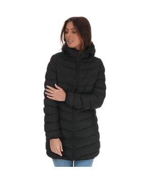 Brave soul everett mid padded coat with hood in shine finish online