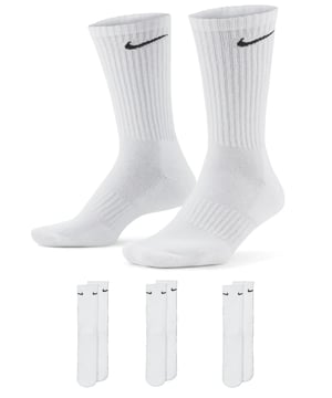 Nike Dri-fit Technology Helps You Stay Dry and Comfortable. -- . Thick terry sole provides comfort and impact absorption. Ribbed arch band offers a supportive feel. Crew silhouette covers your ankle and lower calf. With Nikes staple Dri-Fit technology wicking away moisture, keeping your feet dry and comfortable, these socks should be cemented as a part of any outfit.