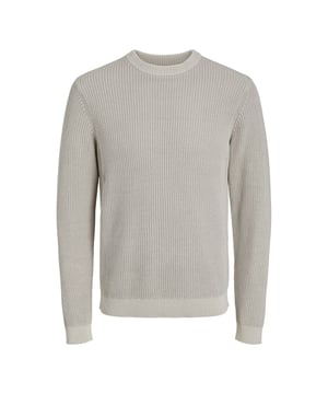 Ripp Strick Crew Neck Jack & Jones in der Farbe Grau.
