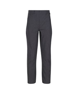 94% Polyester, 6% Elastaan. Stof: Rekken. Ontwerp: Logo. Stoftechnologie: DWR afwerking, Isoflex, Douchebestendig. Zakken: 2 Zijzakken, Rits. Waistline: Deel Elastiek.
