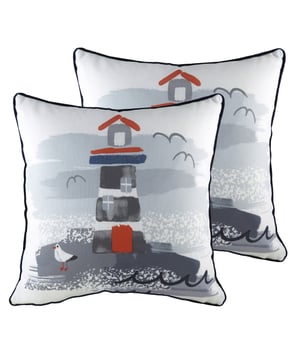 Escape to the seaside with this nautical style cushion. With a soft and plain background this cushion really brings the colours and the scene to life. The contemporary and playful nature of this design means it would fit perfectly into a range of home settings and especially with contemporary interiors or nautical schemes. This cushion gives you that little bit extra with a contrasting piped edge and linen look reverse.