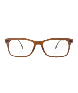 Las monturas de gafas Ray-Ban RX 7039 tienen un marco en Marrón Mate Oscuro, que está hecho de metal y plástico, con una forma rectangular y son unisex.