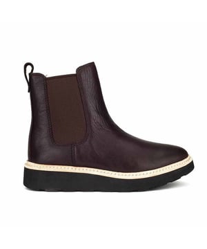 Clarks traza cora slip-on marrón liso de cuero liso botas para mujer 261463764