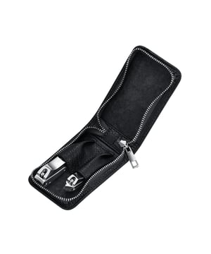 Es un juego de 2 piezas de herramientas quirúrgicas de acero inoxidable con estuche de viaje resistente con cremallera, cortaúñas y cortaúñas de los pies.