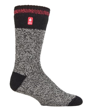 Don't let the cold weather get you down. Layer up with these warm Men's Ultimate Thermal Socks by Heat Holders. Scientifically tested to be the warmest socks available, Heat Holders socks are created by UK PATENTED knitting technology. This unique manufacturing process together with Heat Holders® innovative Japanese designed thermal yarn, ensures maximum warmth is held close to the skin. Designed with a high tog rating of 2.3 TOG, these socks will keep your feet warmer for longer periods of time. Keep feet warm with Heat Holders advanced Japanese designed thermal yarn properties which provide high-performance insulation against the cold. They also contain superior moisture breathing abilities and softness. Heat Holders innovative knitting technology produces UK PATENTED long looped cushion pile to hold more warm air, increasing the overall TOG rating. Their expert brushing process maximises the amount of warm air held inside each sock for unbeatable warmth and all-day comfort. The ultimate thermal socks for everyday casual wear has arrived with these colourful, striped, and thick socks. Whether you're wearing them in bed, or around the home, these men's socks are guaranteed to keep your feet warm and toasty! They offer a snug, tight feel whilst retaining heat close to the skin. Available in a range of colours and styles, choose from striped patterns, or colourful toe and heel designs to suit your fashionable needs! They come in men's sizes 6-11 UK, 39-45 EU, 7-12 US.