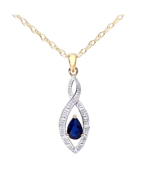 9K (375) Yellow Gold: 1.7gr; # Diamond: 0.015ct; # Sapphire: 0.6ct; # Dimension: 46cm x 2.8cm x 0.81cm