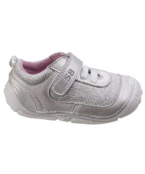 Livvy leather pre-walker shoe with touch fastening strap and contrast details. With sporty features and superior grip bottom.