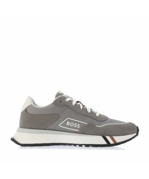 Mens Boss Jonah Run Trainers in grey.- Suede upper.- Lace up fastening.- BOSS branding.- Contrasting white rubber sole.- Ref: 50498907030