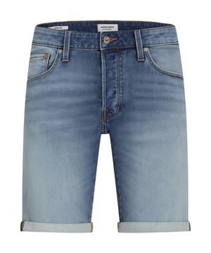 Diese oberschenkellange Jeans-Shorts für Herren kombiniert klassischen 5-Pocket-Style mit moderner Lässigkeit. Der normale Schnitt und der hochwertige Denim sorgen für einen bequemen Sitz und eine perfekte Passform. Mit seitlichen Eingrifftaschen, Gesäßtaschen und einer Münztasche ausgestattet, bietet die Shorts ausreichend Stauraum für alles Wichtige unterwegs. Die Gürtelschlaufen runden das Design ab und ermöglichen vielseitige Kombinationsmöglichkeiten. Die umgeschlagenen Beinabschlüsse verleihen einen zeitlosen Look und setzen stilvolle Akzente. Ein Label-Patch auf dem hinteren Bund betont die Qualität und den lässigen Stil dieser Shorts.