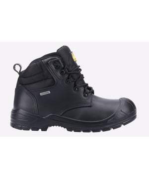 A fully waterproof practical safety boot with steel toe, steel midsole, double padded mesh collar, PU scuff cap for extra durability, moulded PU footbed for all day comfort and dual density PU outsole.
- Classic and Contemporary Waterproof Safety Boot. Ideal for Working Outdoors- Upper is made with Water Resistant Leather- Deep Padded Breathable Mesh Collar Provides Better Comfort- Sturdy Metal Hooks for Lacing- Comfortable and Cushioned Removable PU Footbed with Arch Support- Injected Moulded PU Scuff Cap for Extra Durability. Ideal when working on the knees- Dynamic and Raised Injected PU Midsole Clasps the Upper to Provide Incresed ProtectionRaised Heel for Enhanced Comfort and Stability to Provide Excellent Energy AbsorptionCleated Outsole Provides Ultimate Performance and Grip in Varied ConditionsLadder Grip Lines for Working at Heights
