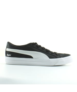 Puma Capri Black Canvas Mens Lace Up entrenadores 369246 01