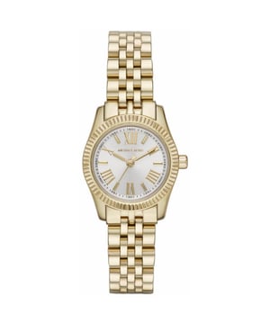 Model: MK3229Case Diameter: 26mmCase thickness: 9mmCase Material: PVD Gold PlatedCase Colour: GoldStrap Material: Stainless SteelDial: SilverStrap: GoldClasp: DeploymentWater resistance: 50mWarranty: Two year